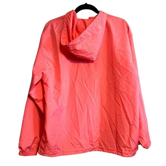 Champion Pink Packable Windbreaker Jacket Water Resistant Mirrored Logo Size M - Picture 2 of 13